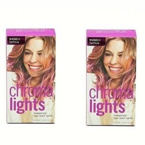 Set of 2 Chroma Lights Metallic Fuchsia Temporary Hair Color Spray 1.5 oz
